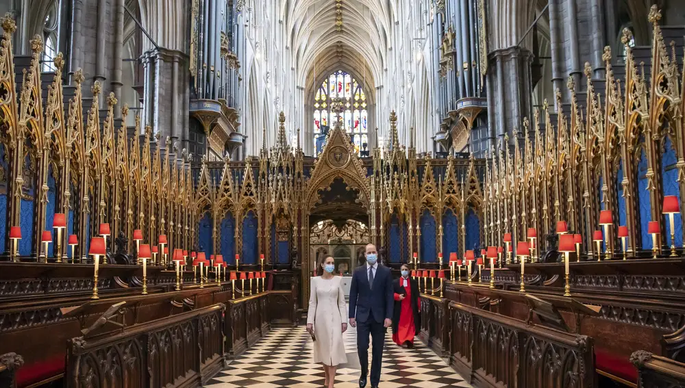 Kate Middleton y el príncipe William, hoy en la abadía de Westminster