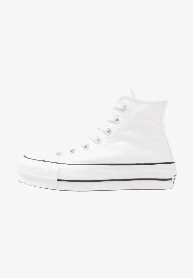 Converse plataforma blancas.