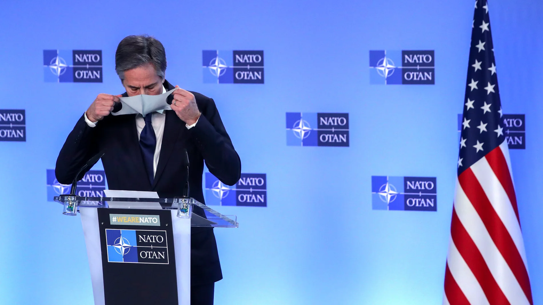 El secretario de Estado de EEUU Antony Blinken en Bruselas en la OTAN