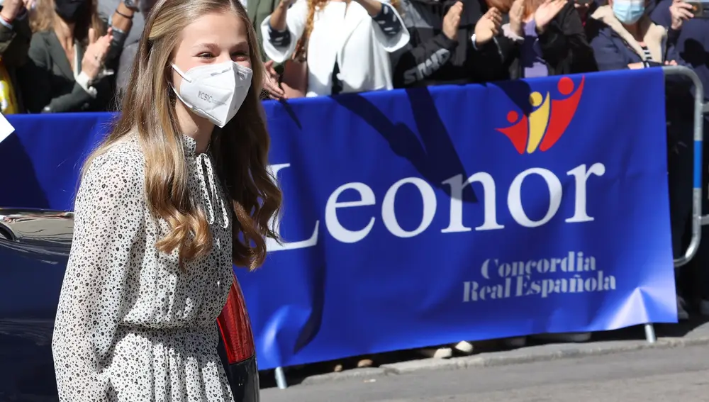 La Princesa Leonor a su llegada al Instituto Cervantes de Madrid.