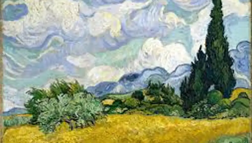 &quot;Campo de trigo con cipreses&quot;, de Van Gogh (1889)