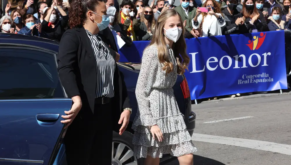 La Princesa Leonor llega a la Sede del Instituto Cervantes, en Madrid