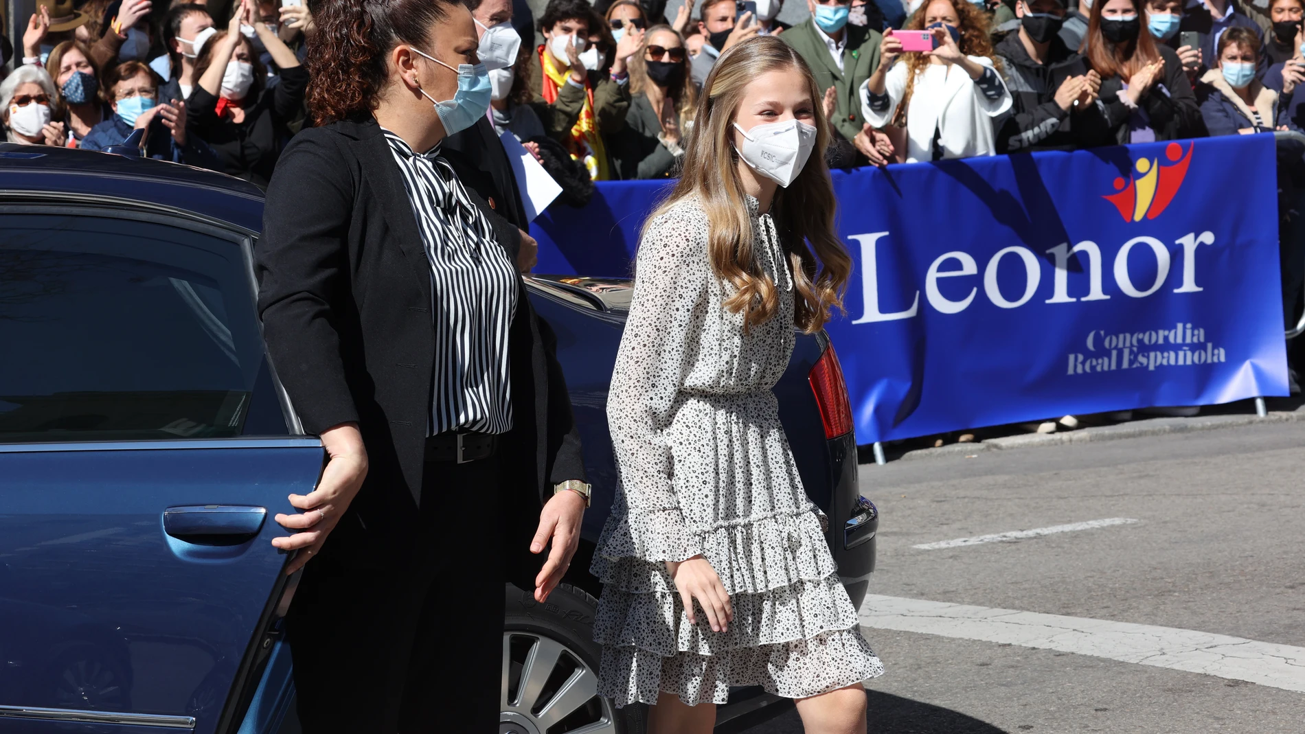 La Princesa Leonor llega a la Sede del Instituto Cervantes, en Madrid