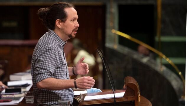 Pablo Iglesias interviene en una sesión plenaria en el Congreso de los Diputados