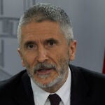 El ministro del Interior, Fernando Grande-Marlaska, durante una rueda de prensa tras la reunión del Consejo Interterritorial del Sistema Nacional de Salud, en Madrid (España), a 24 de marzo de 2021.