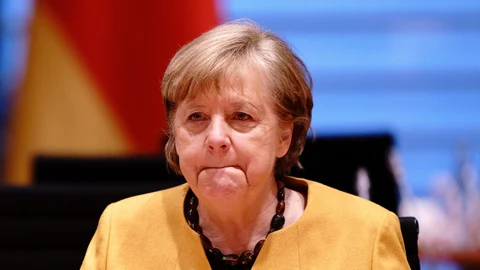 La canciller alemana Angela Merkel hoy en Berlín