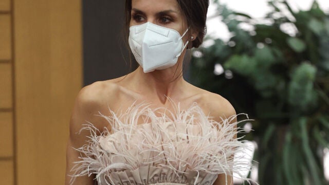 La reina Letizia posa para los fotógrafos este jueves en el interior de la Casa de la Vall, la antigua sede del Parlamento en Andorra la Vella.