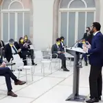 El líder de Vox, Ignacio Garriga, interviene en el debate de investidura del candidato de ERC, Pere Aragonés