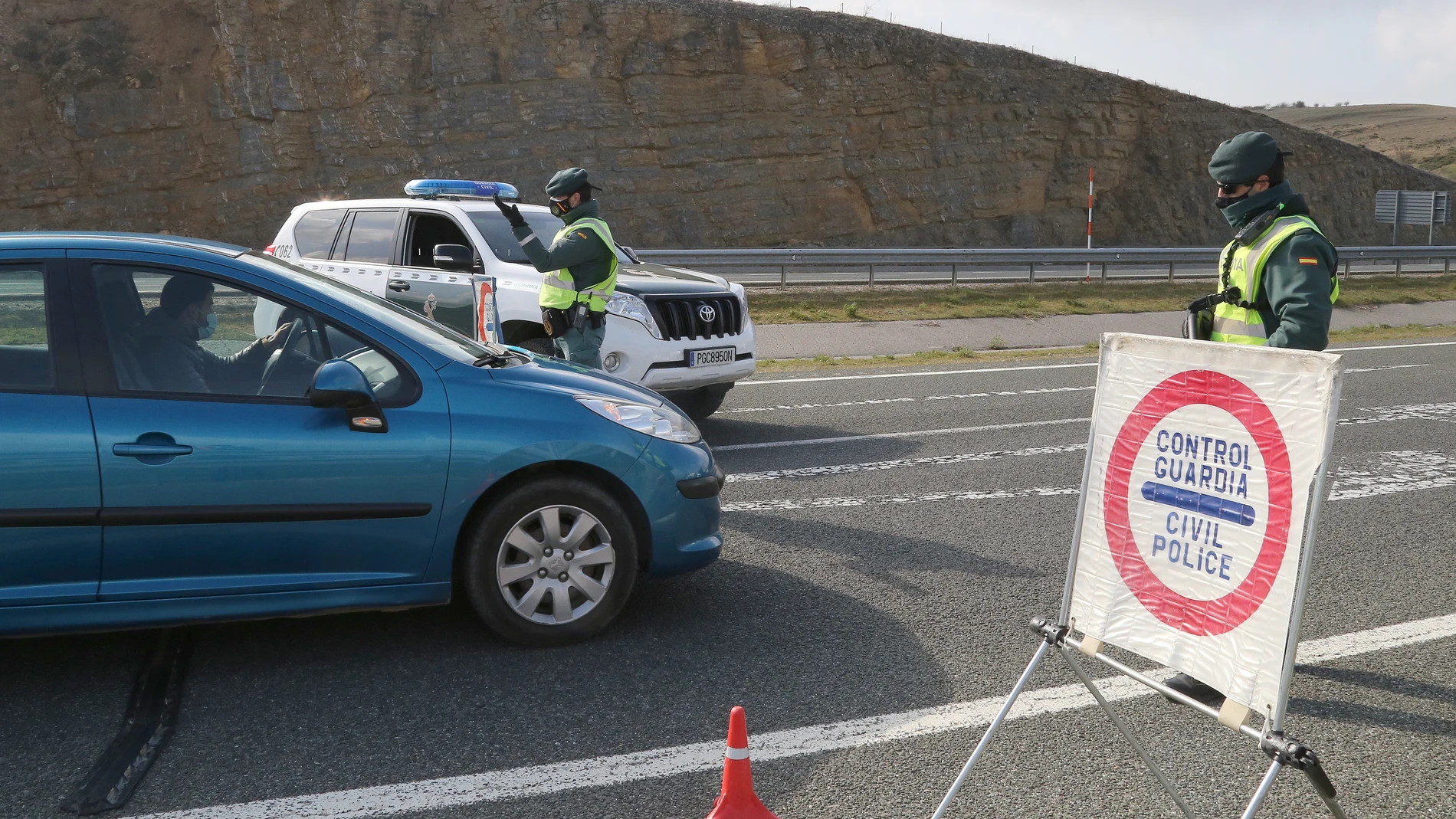 Control perimetral de la Guardia Civil de Palencia