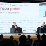 El gobernador del Banco de España, Pablo Hernández de Cos, en los Desayunos Informativos de Europa Press