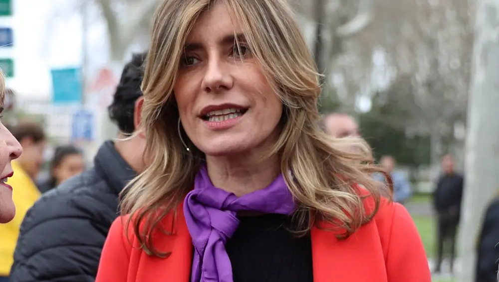 Begoña Gómez, esposa del presidente del Gobierno de España, Pedro Sánchez, en la manifestación por el Día de la Mujer