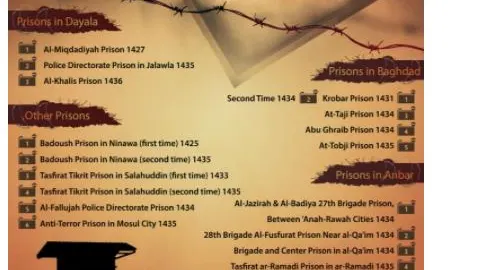 Cartel del Estado Islámico en el que se hace referencia a la liberación de yihadistas presos en las cárceles