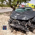 Uno de los coches siniestrados