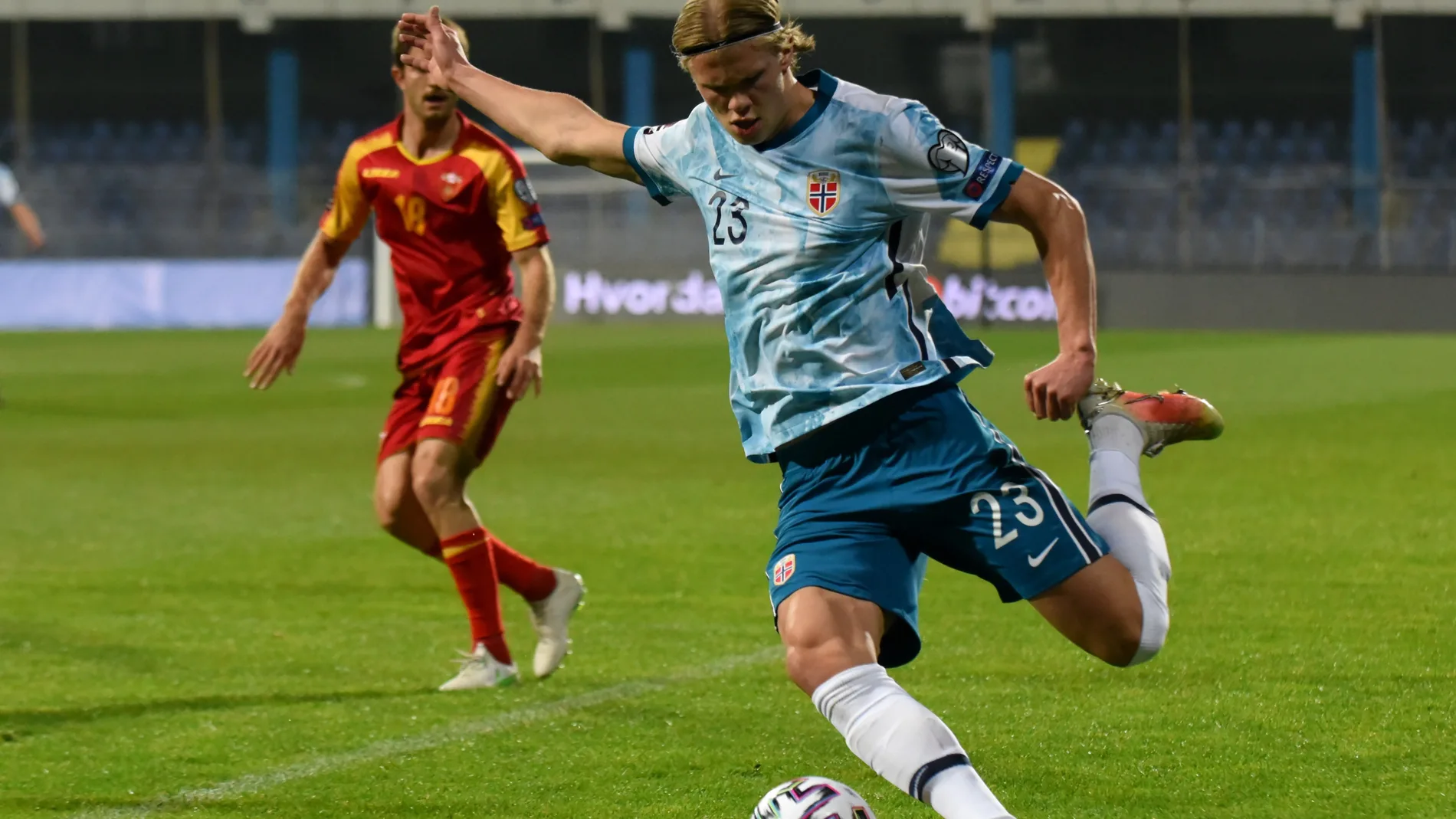 Haaland, en el partido de Noruega contra Montenegro