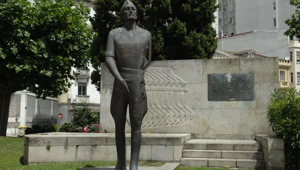 Estatua del fundador de La Legión, José Millán Astray, que fue retirada de La Coruña