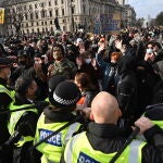 Más de 300 personas se han concentrado ya ante las Cámaras del Parlamento británico