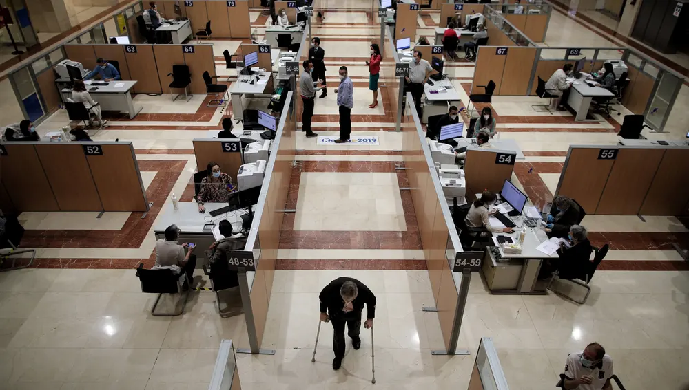 Vista general de la Oficina de la Agencia Tributaria en la Calle Guzmán el Bueno de Madrid