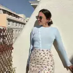 Andrea Rueda con la falda más sexy de Zara.