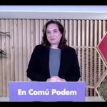 La alcaldesa de Barcelona, Ada Colau, en su intervención durante la reunión del Consejo Confederal de Unidas Podemos.