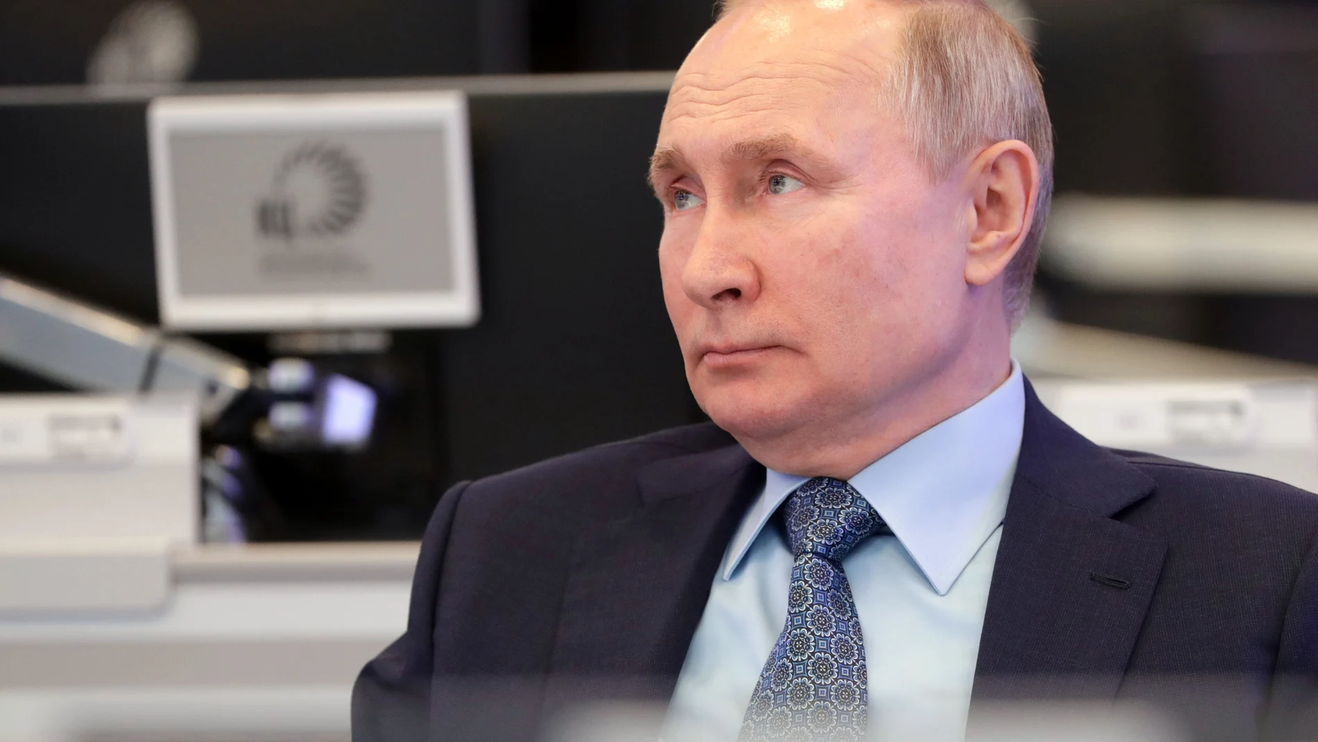 El presidente Putin visita el Centro de Coordinación del Gobierno ruso este martes 13 de abril