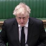 El primer ministro británico, Boris Johnson, durante el debate semanal en el Parlamento