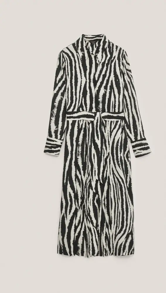 Vestido largo estampado de Massimo Dutti