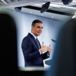 El presidente del Gobierno, Pedro Sánchez, en rueda de prensa tras una reunión del Consejo de Ministros