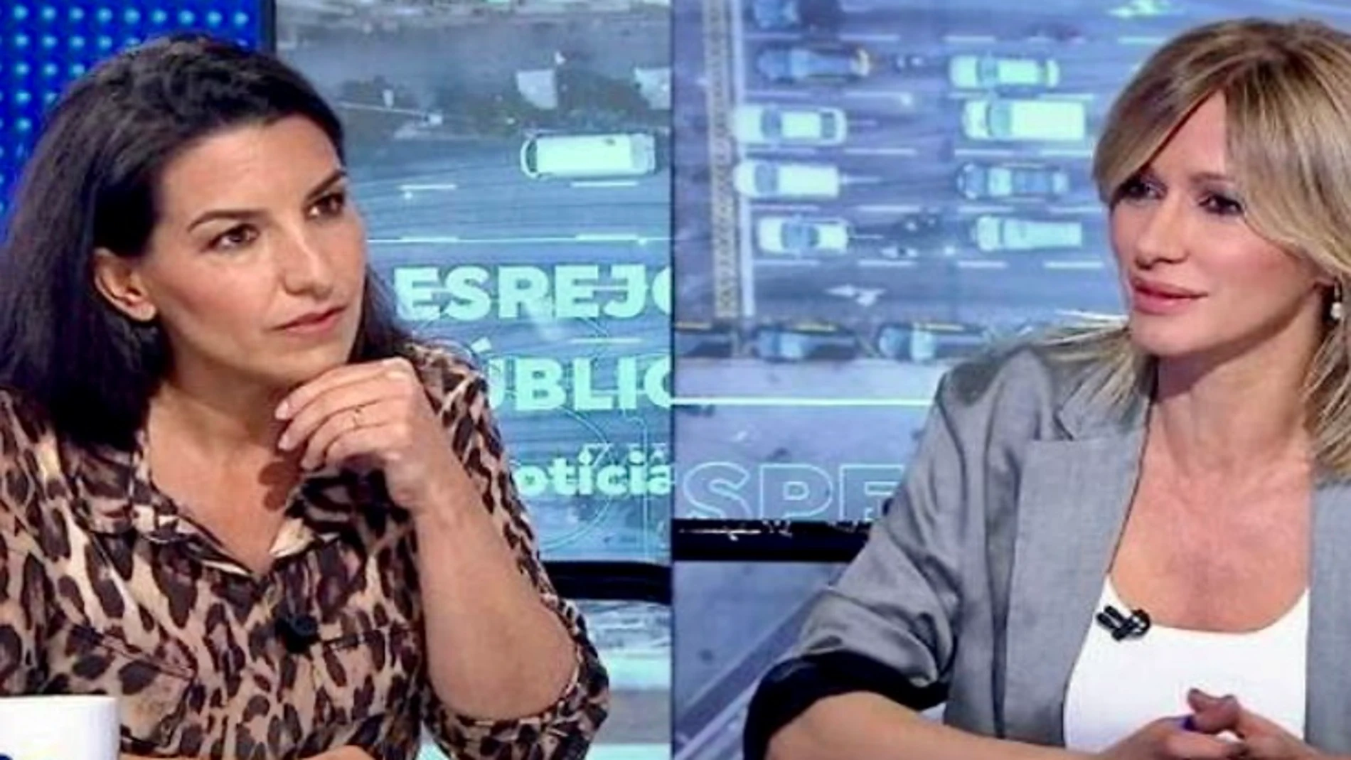 Rocio Monasterio y Susana Griso en un momento de la entrevista en Espejo Público