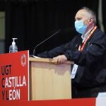 VALLADOLID, 15/04/2021.- El secretario general de UGT Castilla y León, Faustino Temprano, que ha sido reelegido en su cargo al frente de la UGT