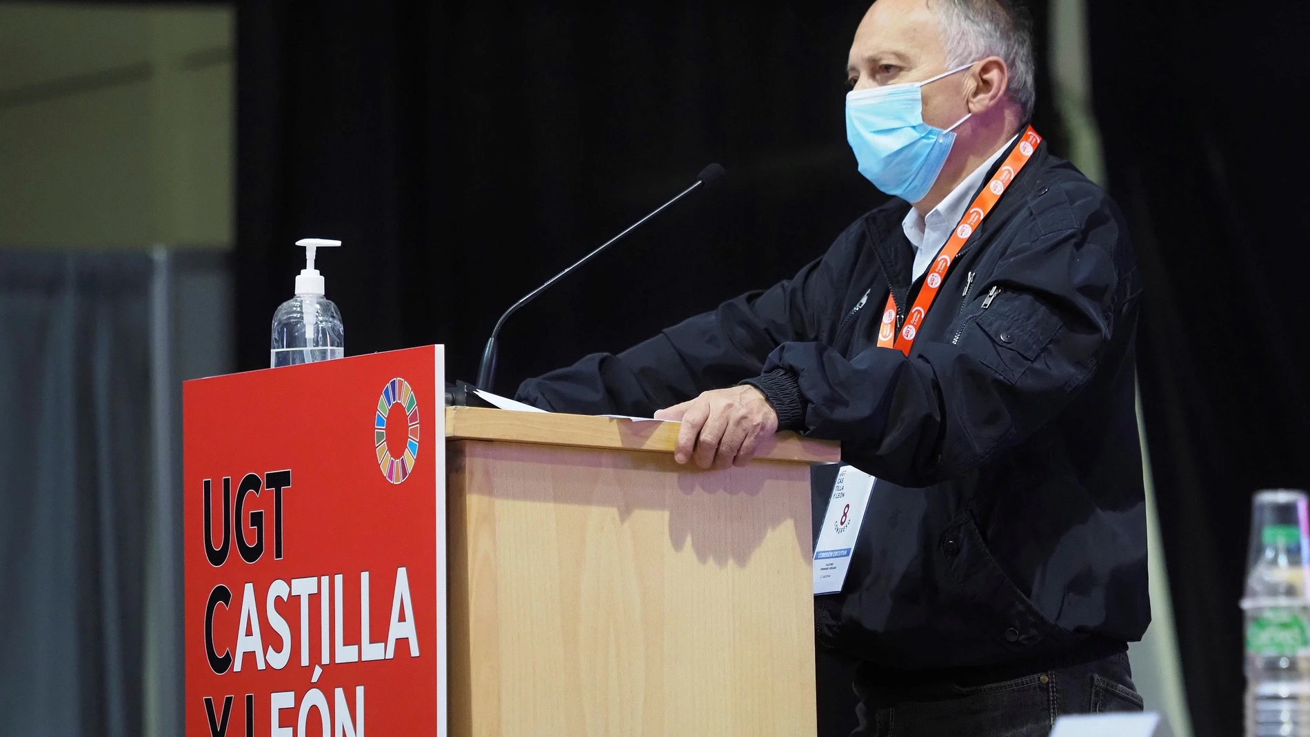 VALLADOLID, 15/04/2021.- El secretario general de UGT Castilla y León, Faustino Temprano, que ha sido reelegido en su cargo al frente de la UGT