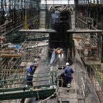 Imagen de la construcción del submarino S-80 en el astillero de Navantia en Cartagena