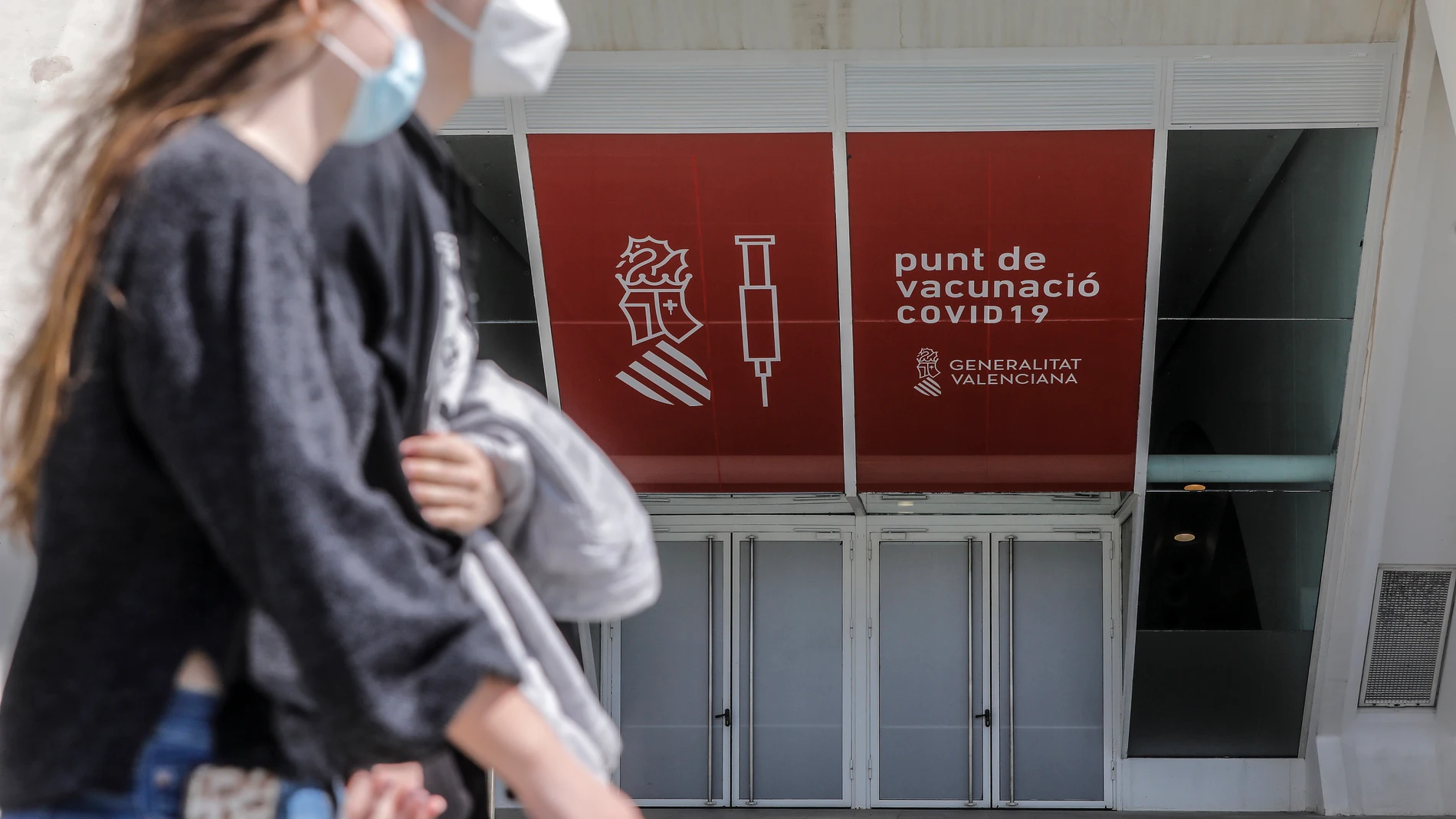 Punto de vacunación en la Ciudad de las Artes y las Ciencias de Valencia
