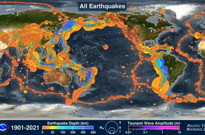 El impresionante vídeo que muestra todos los terremotos y tsunamis de los últimos 120 años