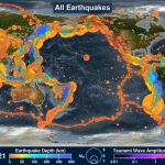 Vista general que muestra todos los terremotos registrados desde el año 1900 hasta nuestros días