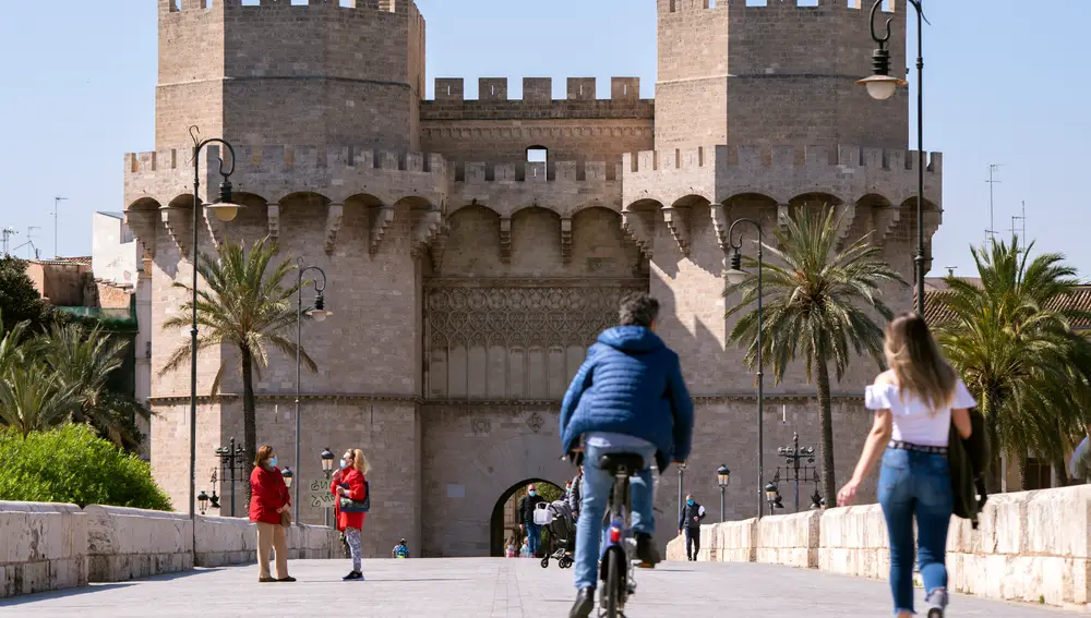 Imagen de las Torres de Serranos de Valencia, una antigua muralla de protección de la ciudad ante los ataques foráneos
