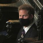 Harry de Inglaterra, durante el funeral del duque de Edimburgo