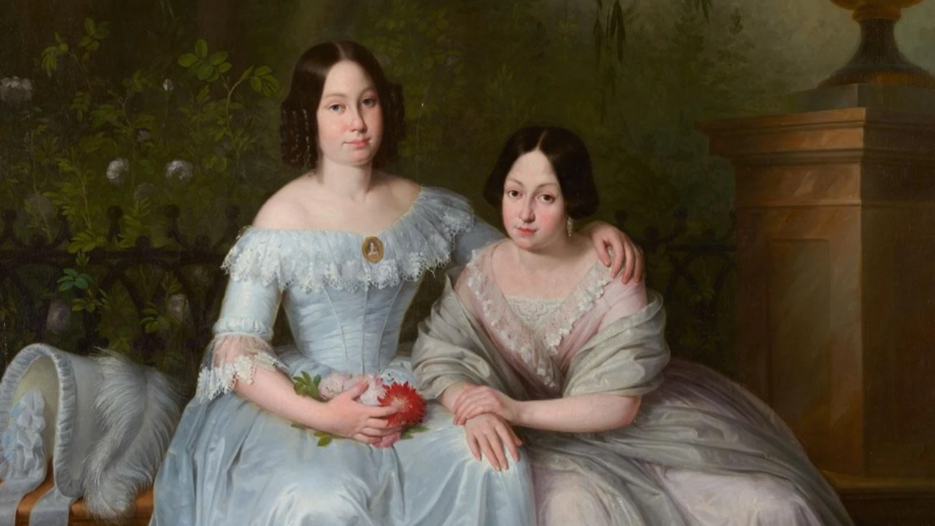 Luisa Fernanda e Isabel (izquierda) fueron fruto del matrimonio entre Fernando VII y María Cristina de las Dos Sicilias