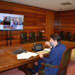 El consejero de Fomento y Medio Ambiente, Juan Carlos Suárez-Quiñones, durante la Sectorial