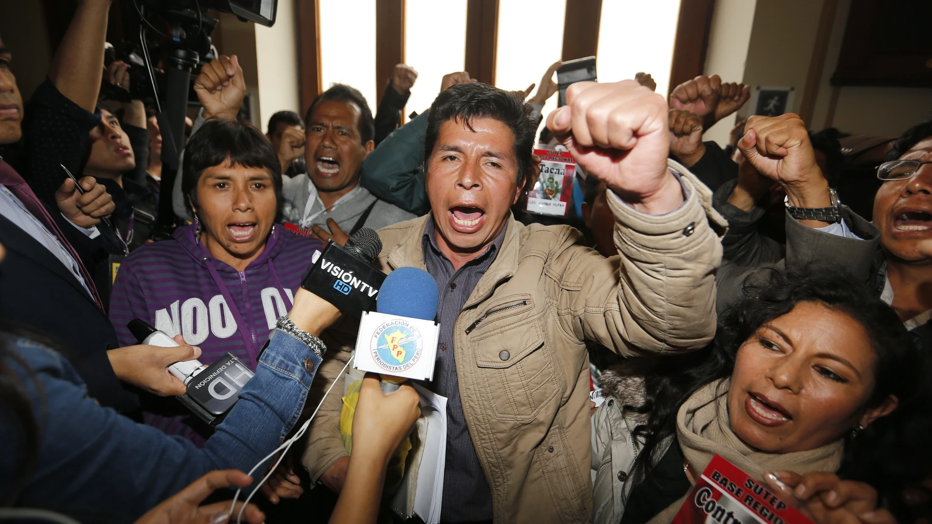 El candidato presidencial peruano Pedro Castillo