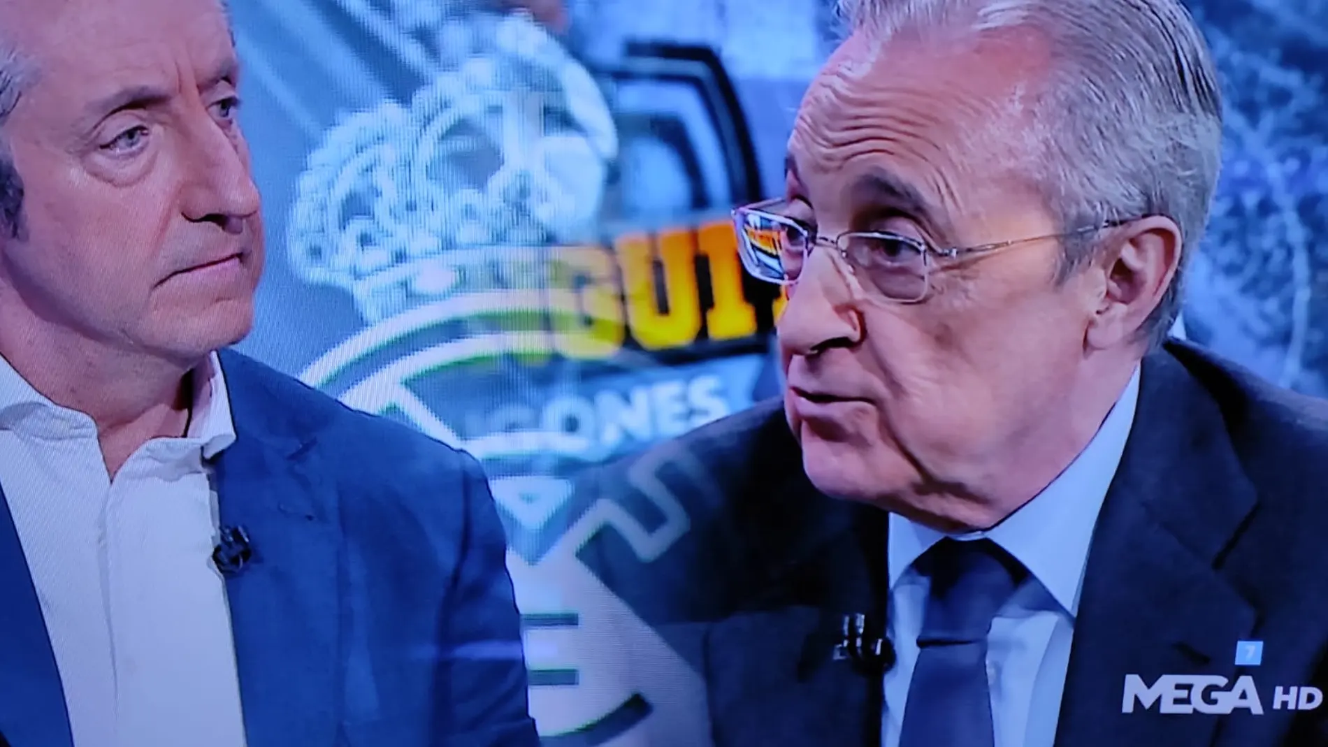 El presidente del Real Madrid, Florentino Pérez, acude a l programa de televisión de la cadena MEGA "El chiringuito de Jugones " para ser entrevistado por Josep Pedrerol