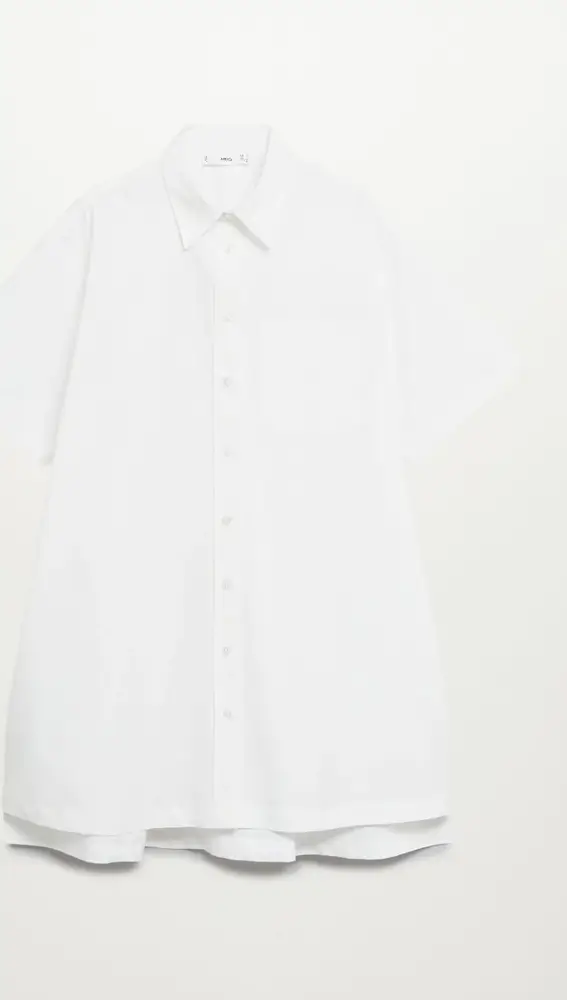 Vestido blanco camisero de Mango