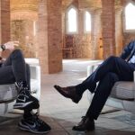 Piqué, durante su entrevista con Valdano en Movistar +