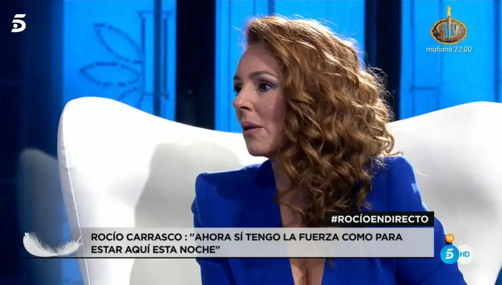Rocío Carrasco en el plató de Telecinco
