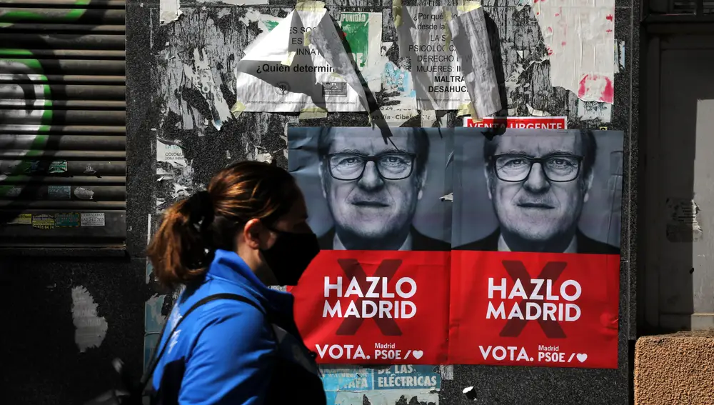 Cartel de campaña del PSOE para las elecciones de Madrid.