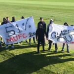 Protesta de los aficionados del Manchester
