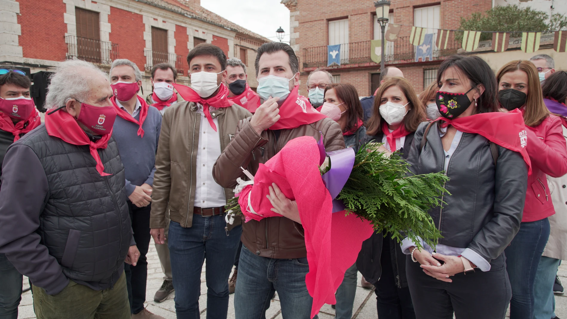 Luis Tudanca en su visita a Villalar
