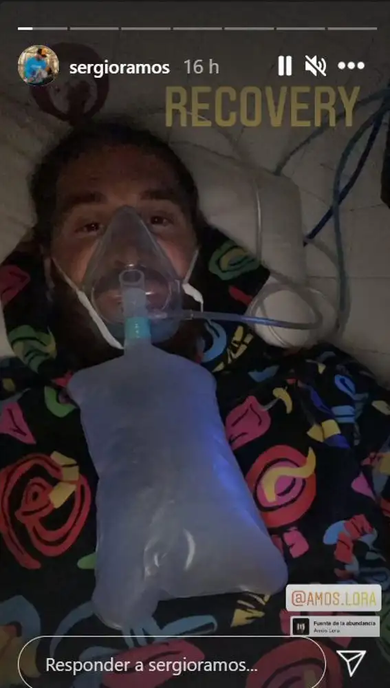Sergio Ramos, con oxígeno