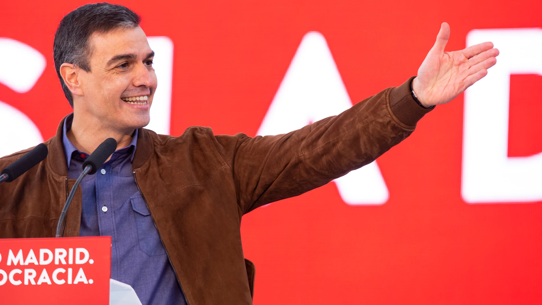 Mitin del PSOE en Getafe con la presencia del candidato Angel Gabilondo, el presidente del Gobierno Pedro Sánchez y el Ministro Grande Marlaska entre otra autoridades.