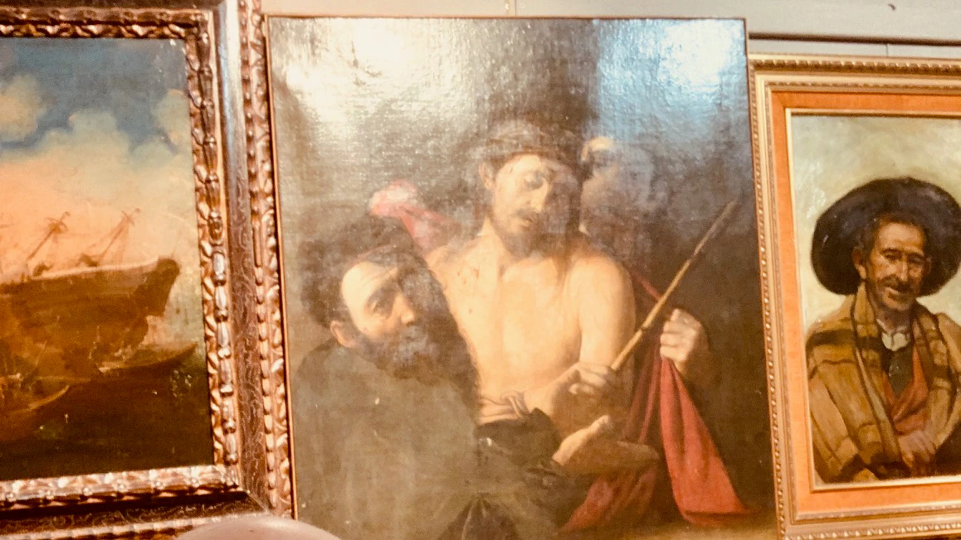 "Selfie" de Andrea Ciaroni con el supuesto Caravaggio