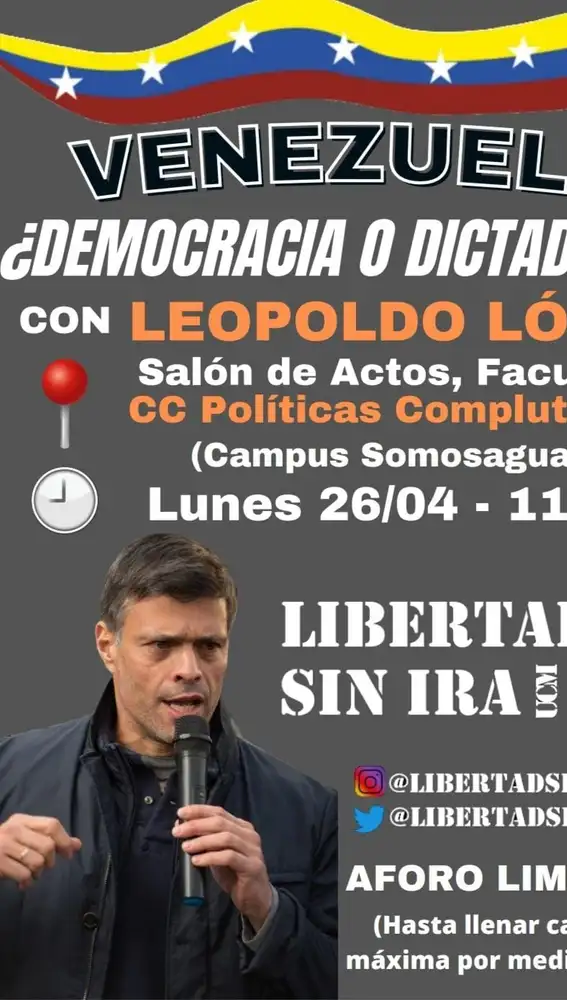 Cartel del acto de Leopoldo López